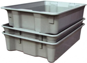 MFG Tray 500 Lb Load Capacity White Fiberglass Tote Container Stacking, Nesting, 42-1/2" Long x 20" Wide x 14.3" High 7800085172W - 79043154