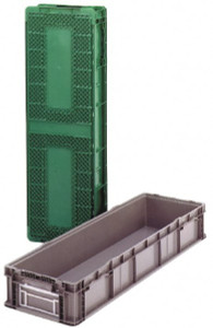 ORBIS 40 Lb Load Capacity Green Polyethylene Tote Container Stacking, 48" Long x 22-1/2" Wide x 7.3" High SO4822-7 GRN - 09073008