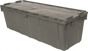 ORBIS 11 Cu Ft, 40 Lb Load Capacity Gray Polyethylene Attached-Lid Container Stacking, Nesting, 39.3" Long x 14" Wide x 12" High, Lid Included FP32 GREY - 09073545