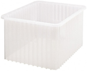 Quantum Storage Systems Clear Polypropylene Dividable Container Stacking, 22-1/2" Long x 17-1/2" Wide x 12" High DG93120CL - 40787947