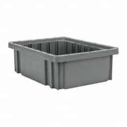Quantum Storage Systems 50 Lb Load Capacity Gray Polypropylene Dividable Container Stacking, 10.9" Long x 8.3" Wide x 3-1/2" High DG91035GY - 86549722