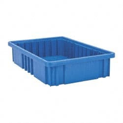 Quantum Storage Systems 75 Lb Load Capacity Blue Polypropylene Dividable Container Stacking, 16-1/2" Long x 10.9" Wide x 3-1/2" High DG92035BL - 86549771