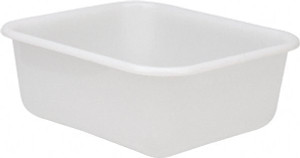 Rubbermaid 2.8 Gal, White Polyethylene Tote Container Nesting, 14.4" Long x 12.4" Wide x 5.4" High FG369000WHT - 09789769