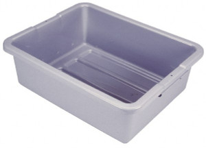 Rubbermaid 7.1 Gal, Gray Polyethylene Tote Container Nesting, 21-1/2" Long x 17.1" Wide x 7" High FG335100GRAY - 09789785