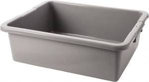 Rubbermaid 4.6 Gal, Gray Polyethylene Tote Container Nesting, 20" Long x 15" Wide x 5" High FG334992GRAY - 57848426