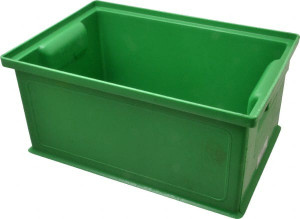 SSI Schaefer 0.25 Cu Ft, 22 Lb Load Capacity Green Polyethylene & Conductive PP Tote Container Stacking, 12.3" Long x 8.3" Wide x 5.8" High 1463.130906GN1 - 09053026