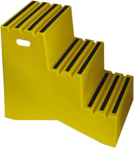 Diversified Plastics, Inc. 3 Steps, 2 ft. 5-1/2" ft. High, Polypropylene Step Stand 500 Lb Load Capacity, 21" Base Width ST327-14 - 66805920