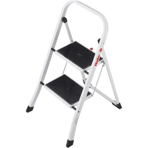 Hailo 2 Steps, 2 ft. 7" High, EN14183 Rating, Tubular Steel Step Ladder 330 Lb Capacity, 18-1/2" Base Width 9204015095 - 47115944