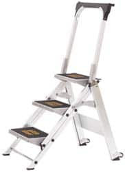 Little Giant Ladder Systems 3 Steps, 2-1/4 ft. High, Type IA Rating, Aluminum Step Ladder 300 Lb Capacity, 21-3/4" Base Width 10310BA - 52469947