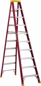 Louisville Ladder 9 Steps, 10 ft. High, Type IA Rating, Fiberglass Step Ladder 300 Lb Capacity, 27-13/16" Base Width L-3016-10 - 33185364