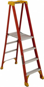 Louisville Ladder 2 Steps, 3 ft. High, Type IA Rating, Fiberglass Platform Ladder 300 Lb Load Capacity, 23-1/8" Base Width FXP1703XL - 50679745
