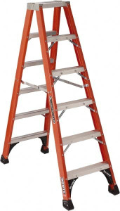 Louisville Ladder 5 Steps, 6 ft. High, Type IAA Rating, Fiberglass Step Ladder 375 Lb Capacity, 22-9/16" Base Width FM1406HD - 74980806