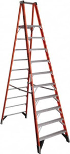 Werner 10 Steps, 12 ft. High, Type IA Rating, Fiberglass Platform Ladder 300 Lb Capacity, 37-1/2" Base Width P7410 - 89408454