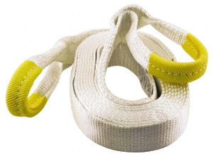 Erickson Manufacturing 20 ft. Long x 3" Wide, 27,000 Lb Basket Capacity, Polyester Web Sling White, with Loop Ends 59700 - 68868702