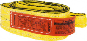 Lift-All 5 ft. Long x 3" Wide, 6,600 Lb Vertical Capacity, 2 Ply, Nylon Web Sling 5,200 Lb Choker Capacity, Yellow EE2603DFX5 - 01137009