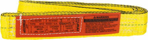Lift-All 3 ft. Long x 2" Wide, 9,600 Lb Vertical Capacity, 2 Ply, Nylon Web Sling 7,700 Lb Choker Capacity, Yellow EN2602DX3 - 01137686