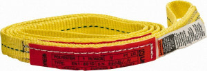 Lift-All 4 ft. Long x 1" Wide, 3,200 Lb Vertical Capacity, 1 Ply, Polyester Web Sling 2,500 Lb Choker Capacity, Yellow EN1801DX4 - 86616034