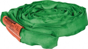 Lift-All 8 ft. Long x 1-3/8" Wide, Polyester Web Sling 4,200 Lb Choker Capacity, 7/8" Diam Chain, Green EN60X8 - 89673669