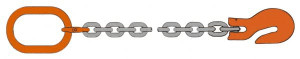 Pewag 5 ft. Long, 7,100 Lb Basket Capacity, 7,100 Lb Vertical Capacity, Alloy Steel Web Sling SOG Chain Sling, 3/8" Diam Chain, Silver (Color), with Grab Hook & Master Link 10G80SOG/5 - 57292906