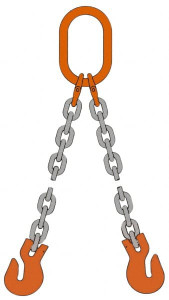 Pewag 10 ft. Long, 3,600 Lb Basket Capacity, 3,600 Lb Vertical Capacity, Alloy Steel Web Sling DOG Chain Sling, 7/32" Diam Chain, Silver (Color), with Grab Hook & Master Link 5.5G80DOG/10 - 59517532