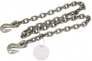 Pewag 5 ft. Long, 2,100 Lb Basket Capacity, 2,100 Lb Vertical Capacity, Alloy Steel Web Sling SGG Chain Sling, 7/32" Diam Chain, Silver (Color), with 2 Grab Hooks 5.5G80SGG/5 - 59517623