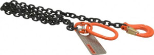 Pewag 5 ft. Long, 2,100 Lb Basket Capacity, 2,100 Lb Vertical Capacity, Alloy Steel Web Sling SOS Chain Sling, 7/32" Diam Chain, Silver (Color), with Sling Hook & Master Link 5.5G80SOS/5 - 59517664
