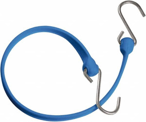 The Better Bungee Heavy Duty Bungee Strap with Triangulated Galvanized S Hook 24" OAL, Blue MBBS24GBL - 49079064