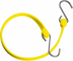 The Better Bungee Heavy Duty Bungee Strap with Triangulated Galvanized S Hook 24" OAL, Yellow MBBS24GY - 49079072