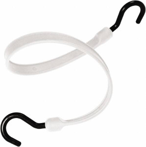 The Better Bungee Heavy Duty Bungee Strap with Overmolded Nylon Hook End 24" OAL, White MBBS24NW - 49079254