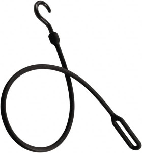 The Perfect Bungee Loop End Bungee Cord with Molded Nylon Hook End 30" OAL, Black PCLE30BK - 54645361