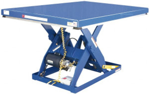 Vestil 2,000 Lb Capacity Electric Scissor Lift Table 7" Lift Height, 48" Platform Length x 48" Platform Width EHLT4848-2-43FC - 09050071