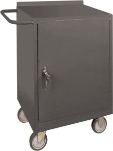 Durham 1,200 Lb Capacity, 18" Wide x 24" Long x 39-3/4" High Mobile Cart Steel, Gray, 2 Rigid Casters/2 Swivel Casters, 1 Door, 1 Shelf 2200-95 - 33732538