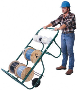 Greenlee 750 Lb Capacity, 27" Wide x 54-1/2" Long x 26-1/2" High Wire Cart Steel, 5 Slots, 6 Spools 911 - 01059542