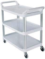 Rubbermaid 300 Lb Capacity, 20" Wide x 40-5/8" Long x 38-13/16" High Standard Utility Cart Plastic, White, 3 Shelves FG409100OWHT - 05965710