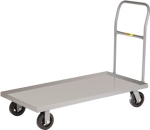 Little Giant 1,600 Lb Capacity Steel Platform Truck 50" Long x 24" Wide x 8-1/2" High, 6" Diam Casters T520-LU - 55933709