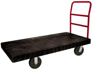 Rubbermaid 2,500 Lb Capacity Structural Foam/Steel Platform Truck 60" Long x 30" Wide x 41-5/8" High, Solid 8" Diam Casters FG447100BLA - 79167003