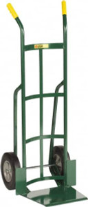 Little Giant 800 Lb Capacity 49" OAH Hand Truck 13-1/2 x 16" Base Plate, Dual Handle, Steel, Solid Rubber Wheels T-362-10 - 55935415