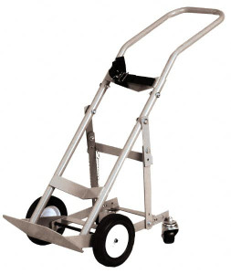 Made in USA 47" OAH Cylinder Hand Truck Swept Back Handle, Steel, Semi-Pneumatic Wheels 35004 - 02647642