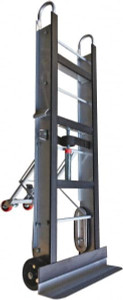 PRO-SOURCE 550 Lb Capacity 61" OAH Vending Truck 5 x 24" Base Plate, Aluminum Handle, Aluminum, Mold-On Rubber Wheels H36-6GR3U - 52790102