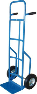 PRO-SOURCE 600 Lb Capacity 50" OAH Hand Truck 8 x 14" Base Plate, High Back Dual Grip Handle, Steel, Full Pneumatic Wheels H127-10P - 93779973