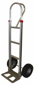 PRO-SOURCE 500 Lb Capacity 52" OAH Hand Truck 7-1/2 x 14" Base Plate, Loop Handle, Aluminum, Full Pneumatic Wheels H307-10P - 93780112