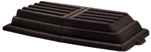 Rubbermaid 61" Long x 31-3/4" Wide x 8-3/4" High, Black Polyethylene Hinged Lid Use with Dome Lid Fits 3/4 Cu. Yd. FG102800BLA - 89299507