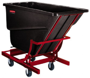 Rubbermaid 1,000 Lb Load Capacity, 1 Cu Yd, Polyethylene Self-Dumping Hopper 26-1/4" Wide x 55" Long x 52-3/4" High, Black FG105943BLA - 01220771