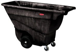 Rubbermaid 450 Lb Load Capacity, 1/2 Cu Yd, Polyethylene Tilt Truck 26-7/8" Wide x 57-3/8" Long x 33-7/8" High, Black FG9T1300BLA - 52437076