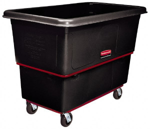 Rubbermaid 1,200 Lb Load Capacity, 27 Cu Ft, Polyethylene Utility Truck 34" Wide x 59" Long x 43" High, Black FG472700BLA - 81746711