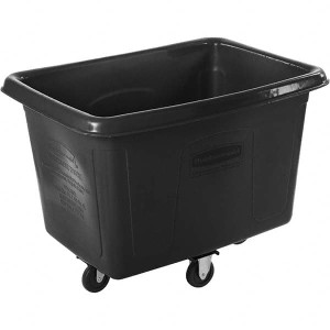 Rubbermaid 500 Lb Load Capacity, 14 Cu Ft, Polyethylene Cube Truck 31" Wide x 44-1/8" Long x 32-1/2" High, Black FG461400BLA - 81746828