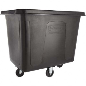 Rubbermaid 500 Lb Load Capacity, 16 Cu Ft, Polyethylene Cube Truck 31" Wide x 43-3/4" Long x 37" High, Black FG461600BLA - 81746836