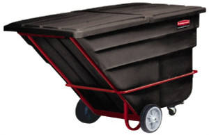 Rubbermaid 2,300 Lb Load Capacity, 2-1/2 Cu Yd, Polyethylene Tilt Truck 55-1/2" Wide x 81-1/2" Long x 50" High, Black FG104600BLA - 88096649