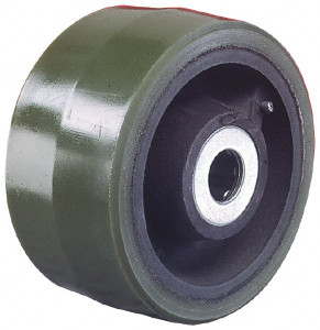 Albion Casters 8" Diam x 3" Wide, Polyurethane Caster Wheel 2,520 Lb. Capacity, 3-1/2" Hub Length, 1-1/4" Axle Diam, Tapered Bearing PY0850920 - 00996165