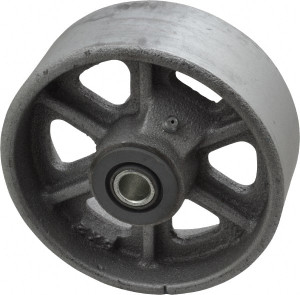 Albion Casters 5" Diam x 2" Wide, Cast Iron Caster Wheel 1,300 Lb. Capacity, 2-3/16" Hub Length, 1/2" Axle Diam, Roller Bearing CA0520112 - 00996637